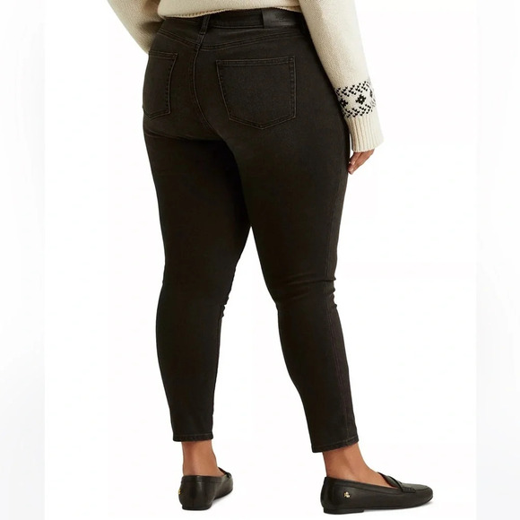 Lauren Ralph Lauren high-rise skinny ankle super stretch empire black wash jeans - Picture 4 of 7